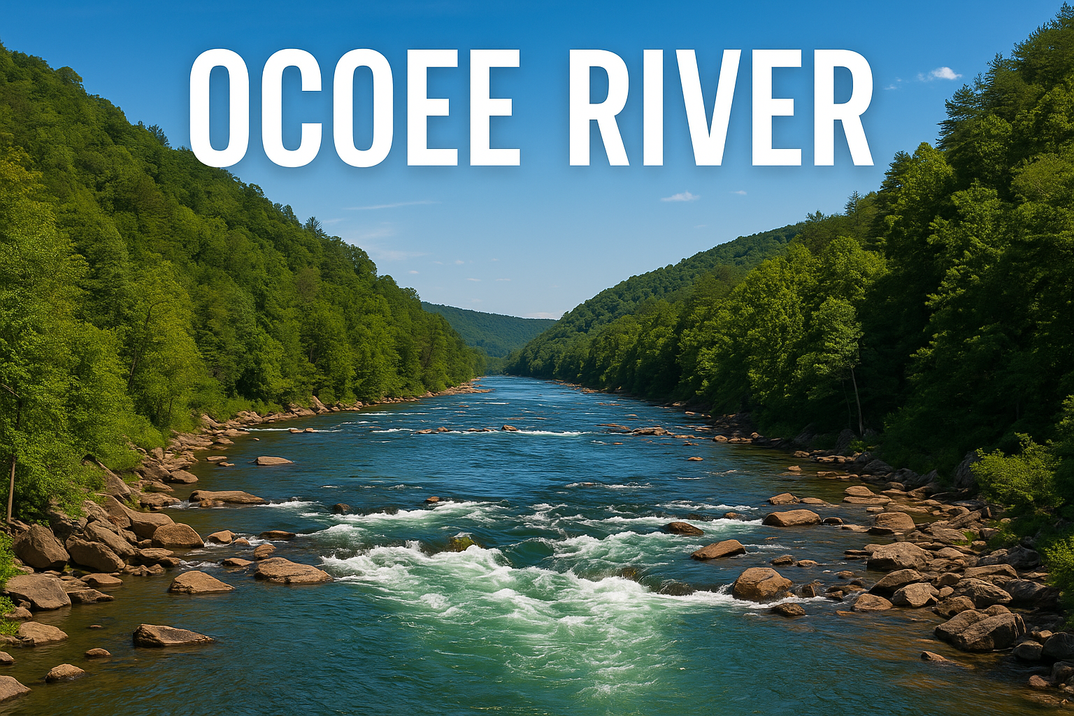 Ocoee River winding through Cherokee National Forest